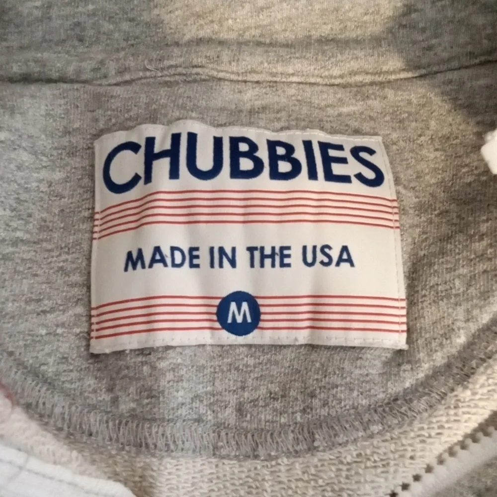 Chubbies Men's Zip-Up Sweater 1/4 Zip Long Sleeve Made In USA SIZE M